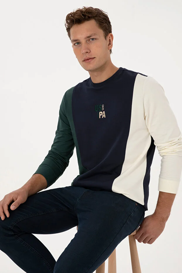 Erkek Regular Fit Bisiklet Yaka Açık Lacivert Sweatshirt 50316379-VR059